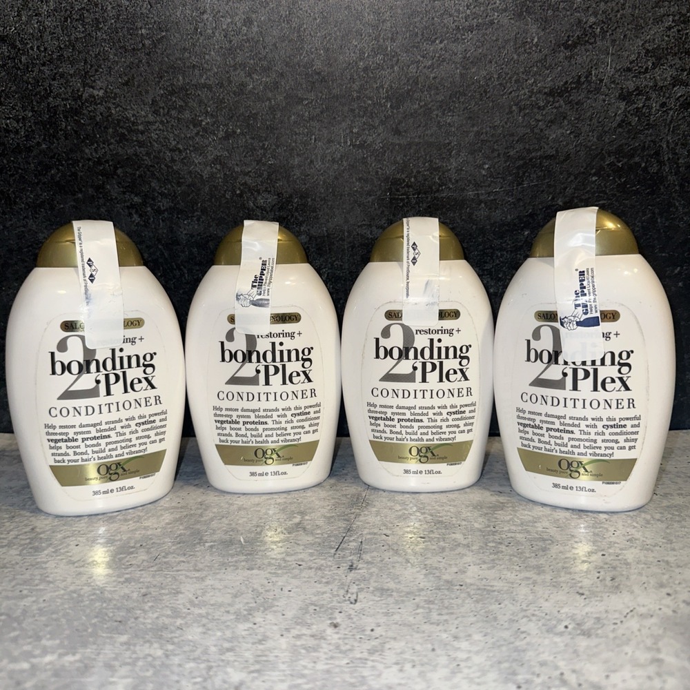 4 Lot OGX Restoring + Bonding Plex Salon Technology Conditioner 13 Ounce NEW